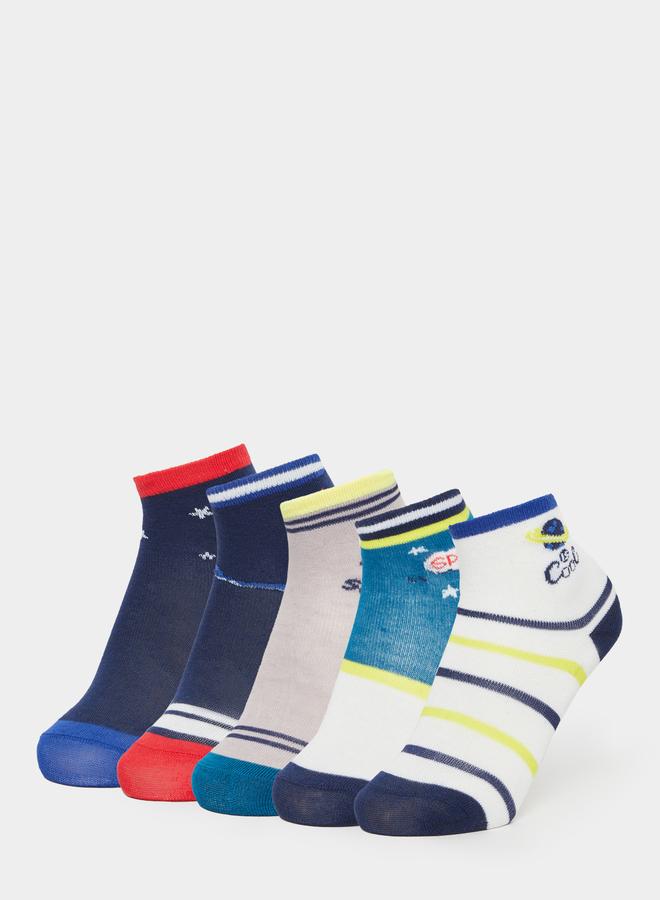 Styli Pack of 5 - Printed Ankle Socks - Image 1